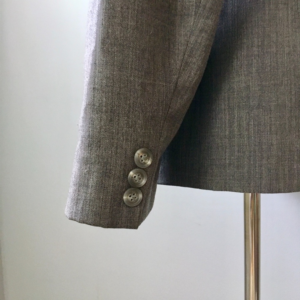 Talbots Wool Button Up Blazer Gray Size 8 Petite - image 7